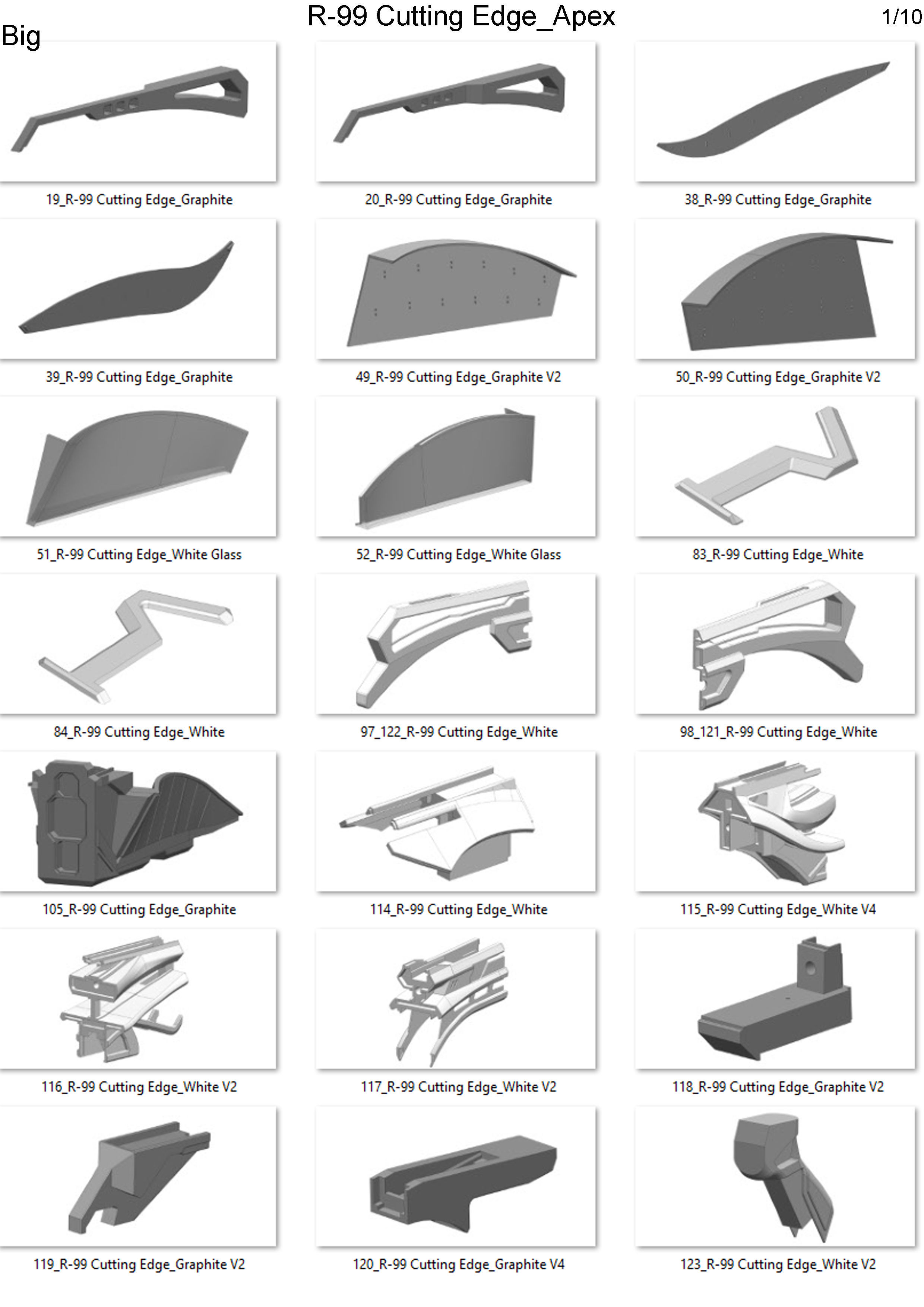 R-99 Cutting Edge - APEX - Printable 3d model - STL 3D print model_11