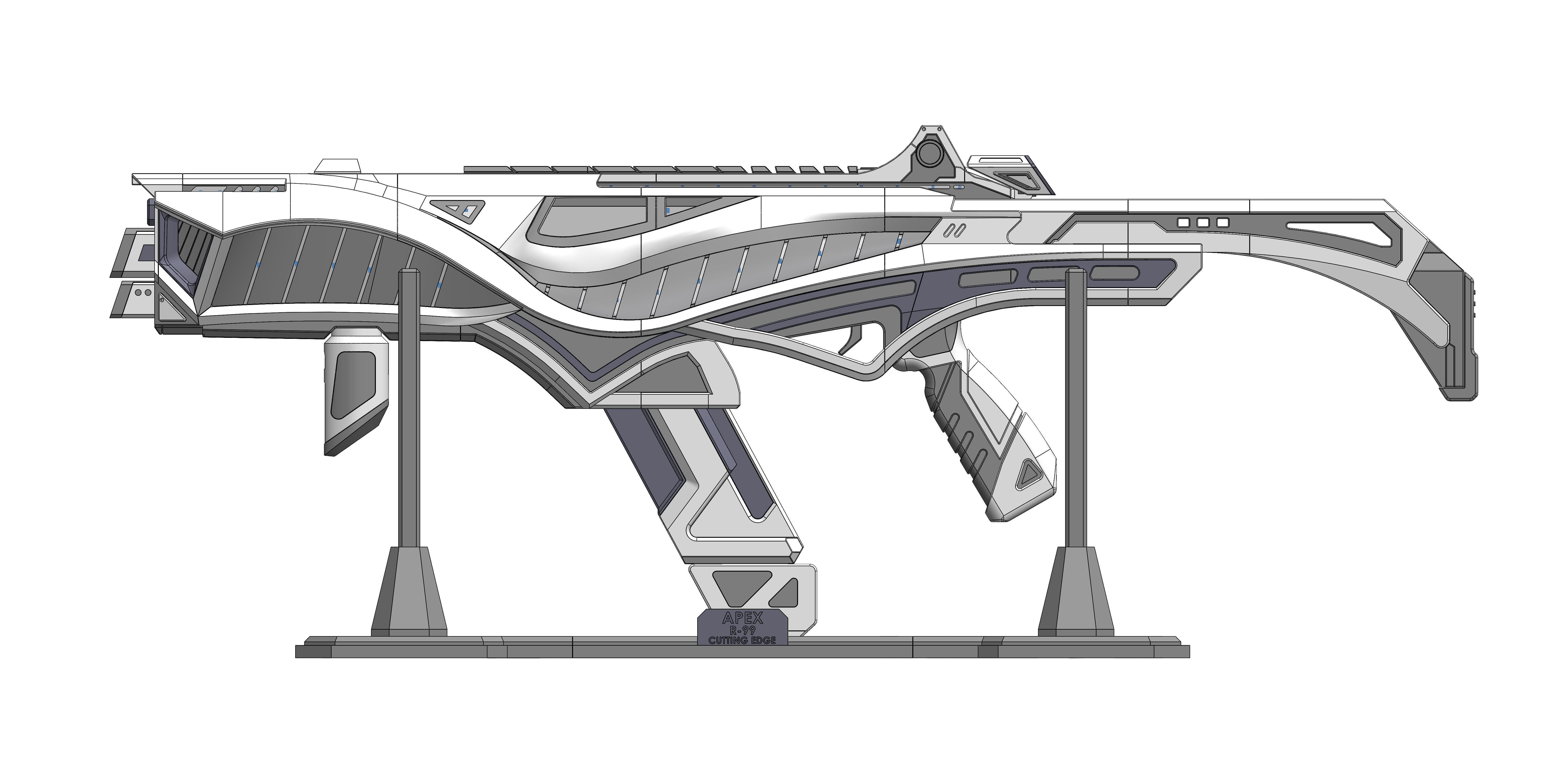 R-99 Cutting Edge - APEX - Printable 3d model - STL 3D print model_9