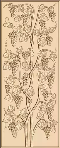 Grape panel 3d model for cnc