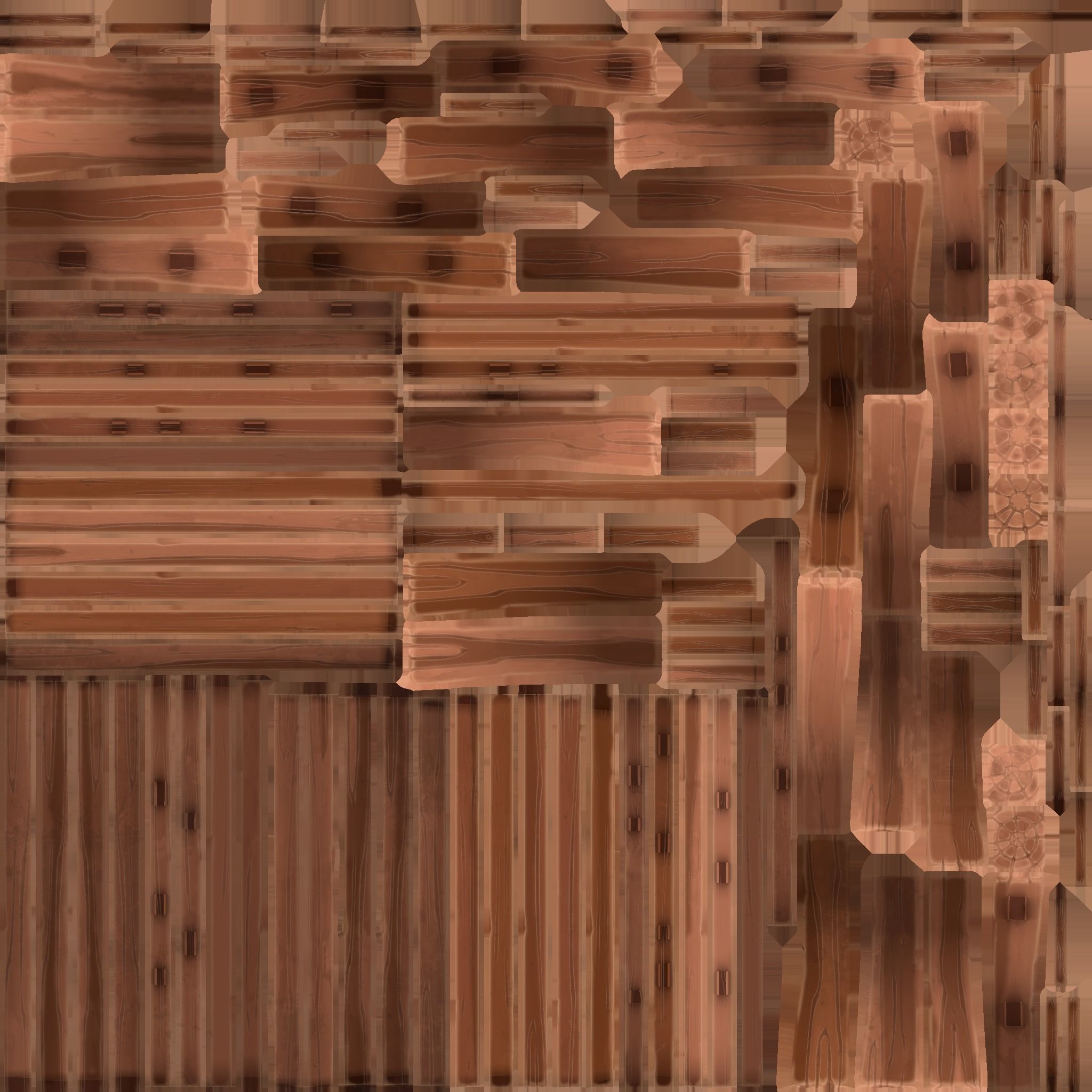 Stylized fence Low-poly 3D model_11