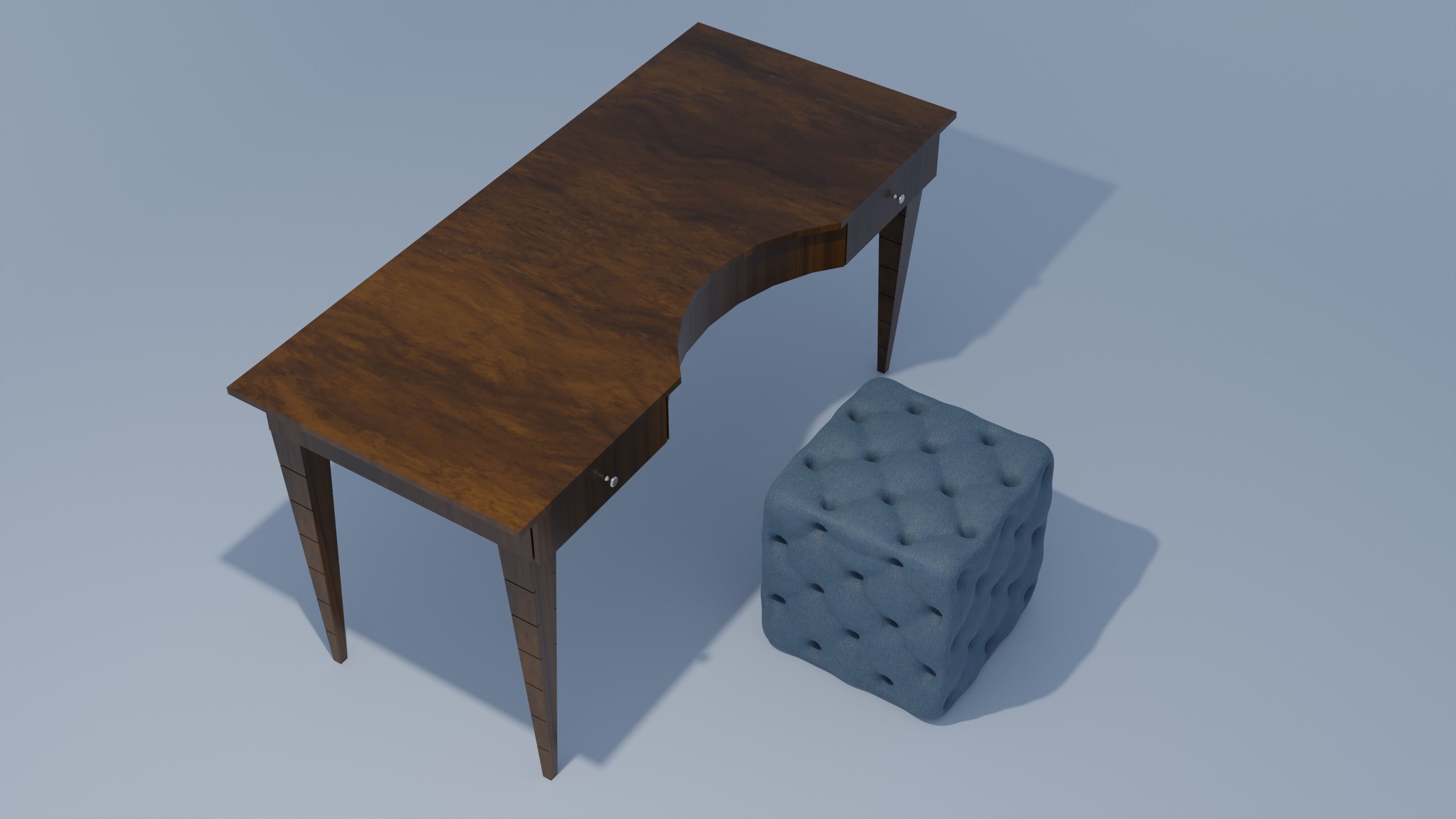 Table and Mini Sofa 3D model_5