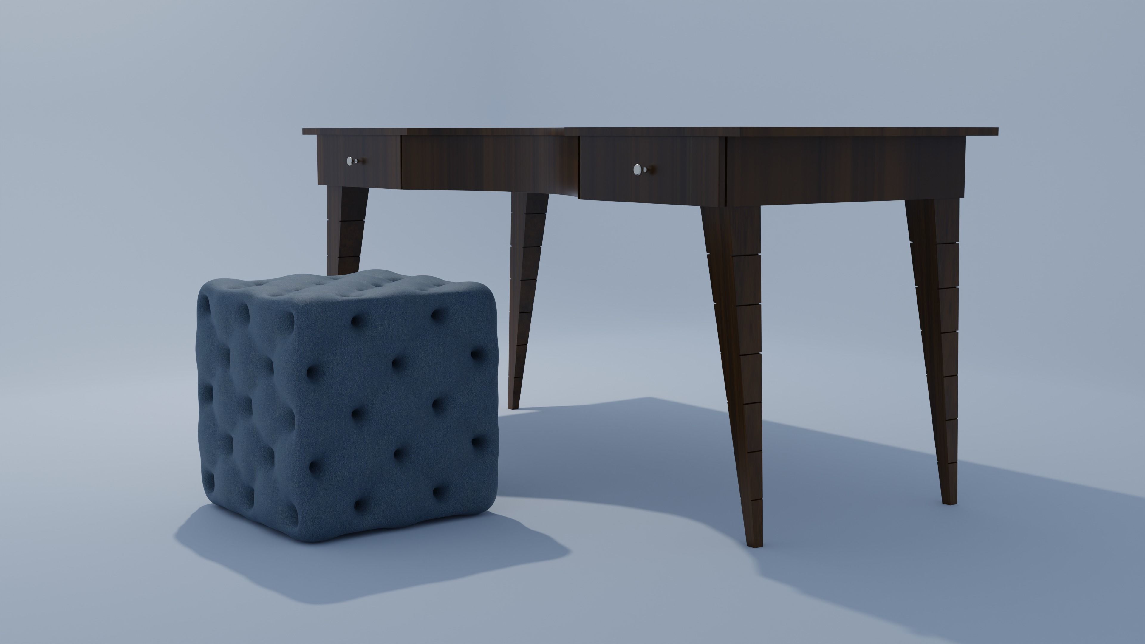 Table and Mini Sofa 3D model_2