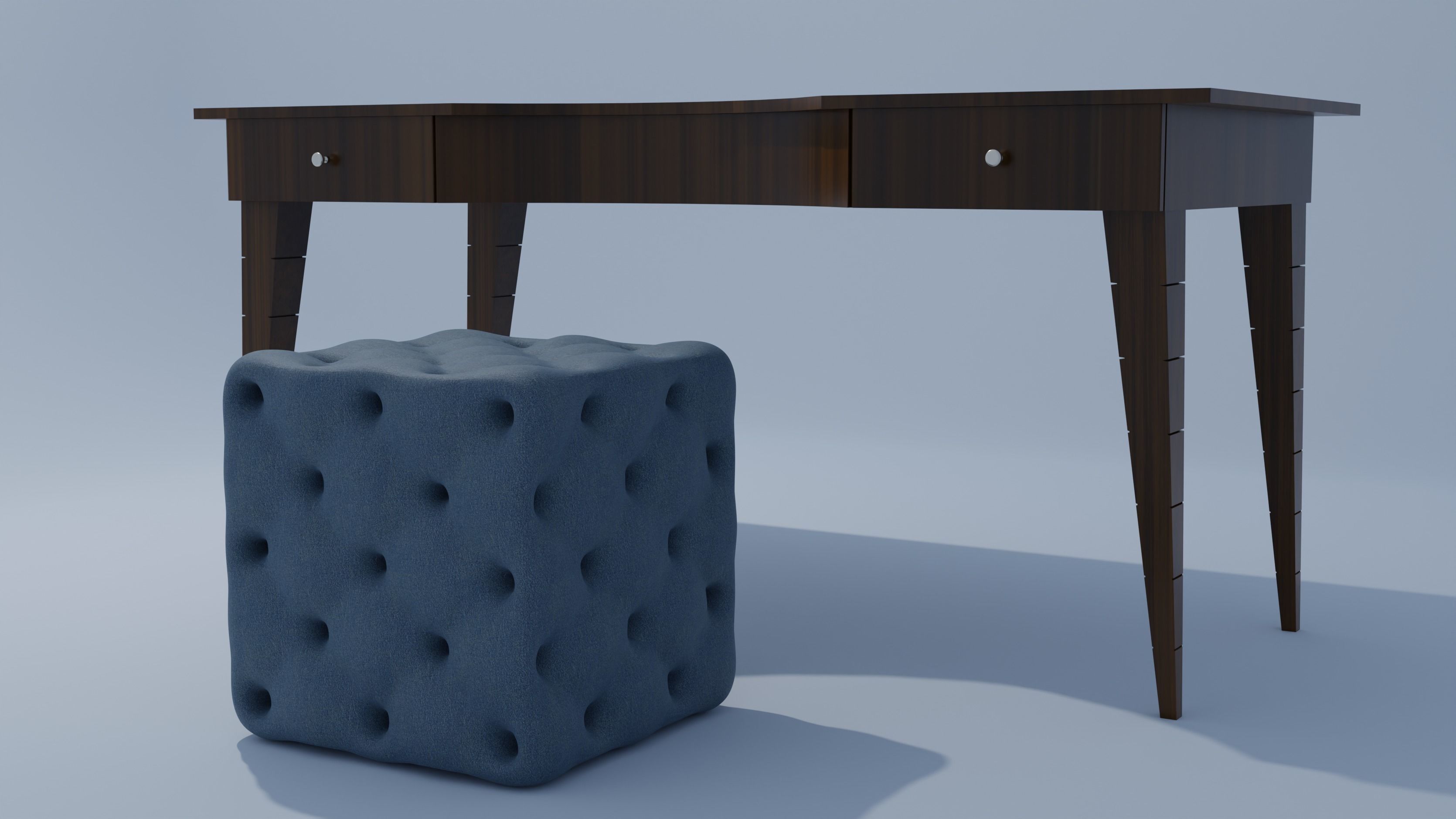 Table and Mini Sofa 3D model_3