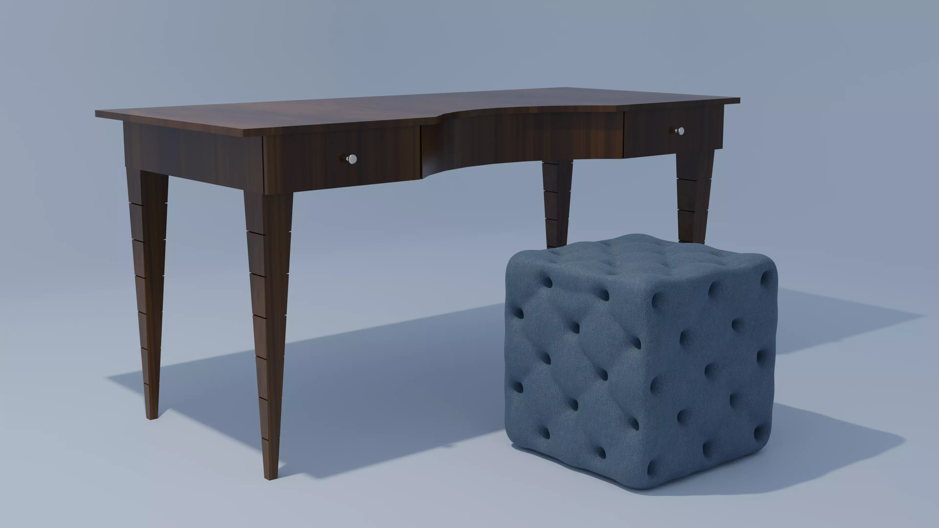 Table and Mini Sofa 3D model_0