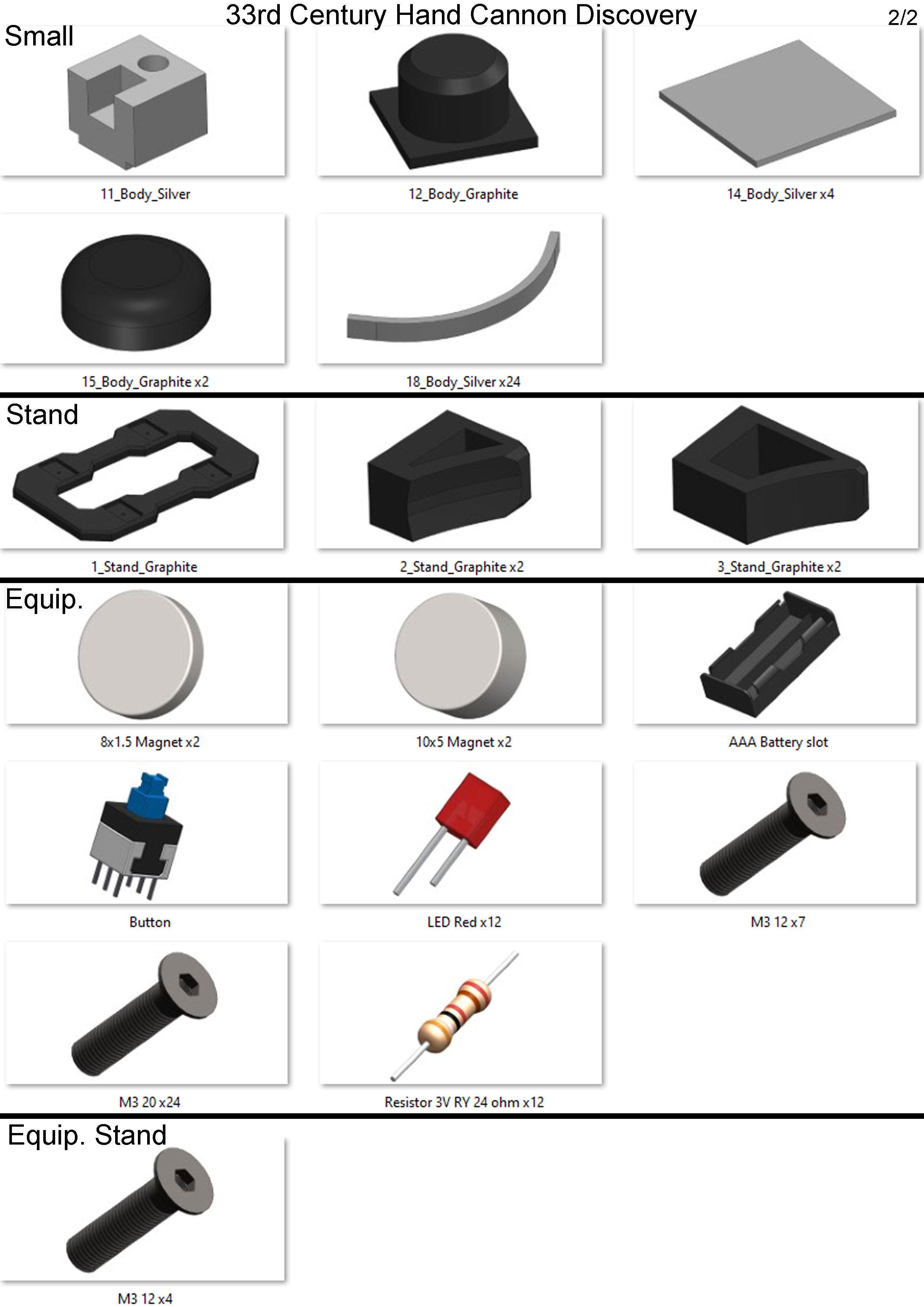Hand Cannon 33rd Century - Star Trek - Printable 3d model - STL 3D print model_13