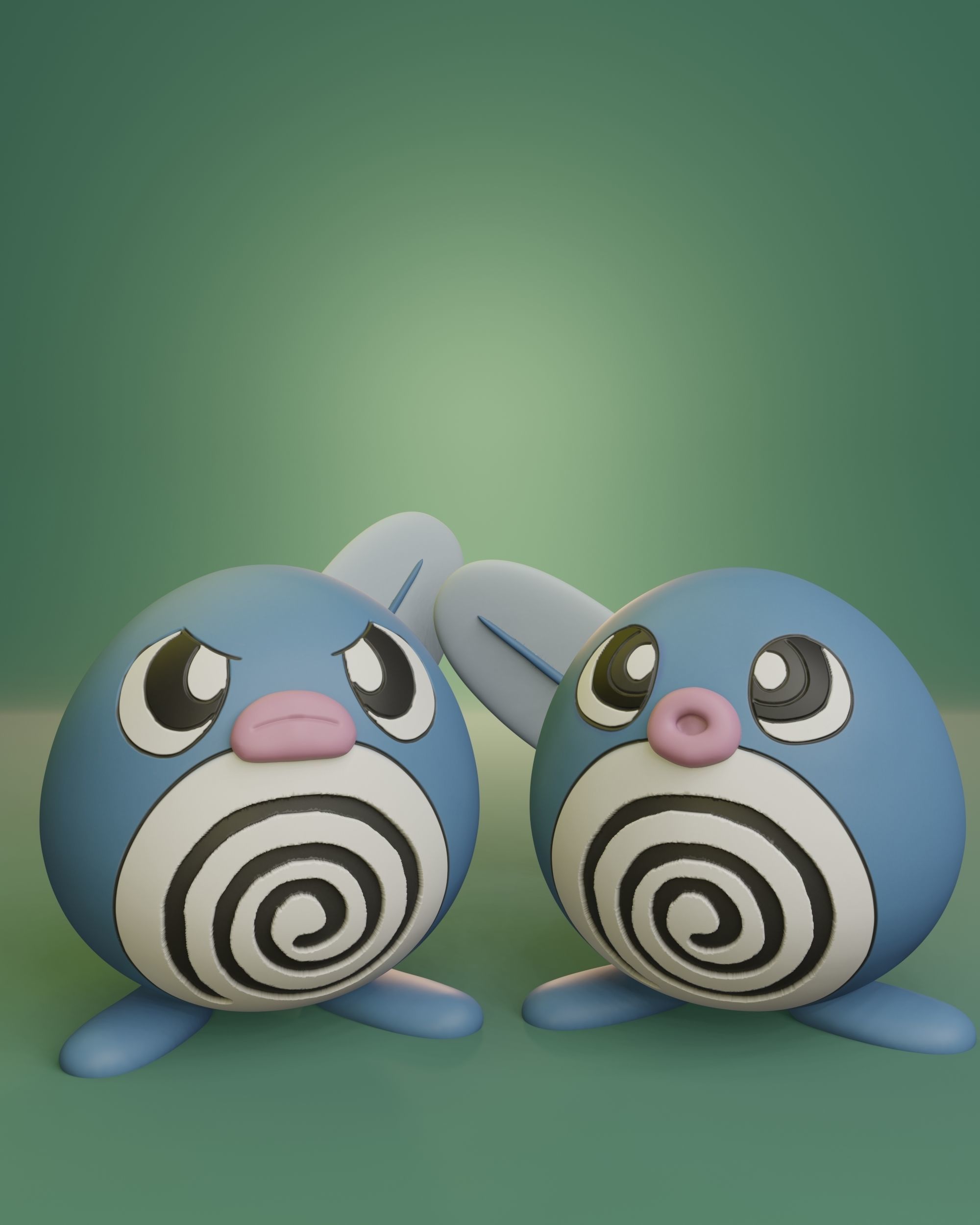 Pokemon - Poliwag with 2 poses 3D model 3D printable | CGTrader