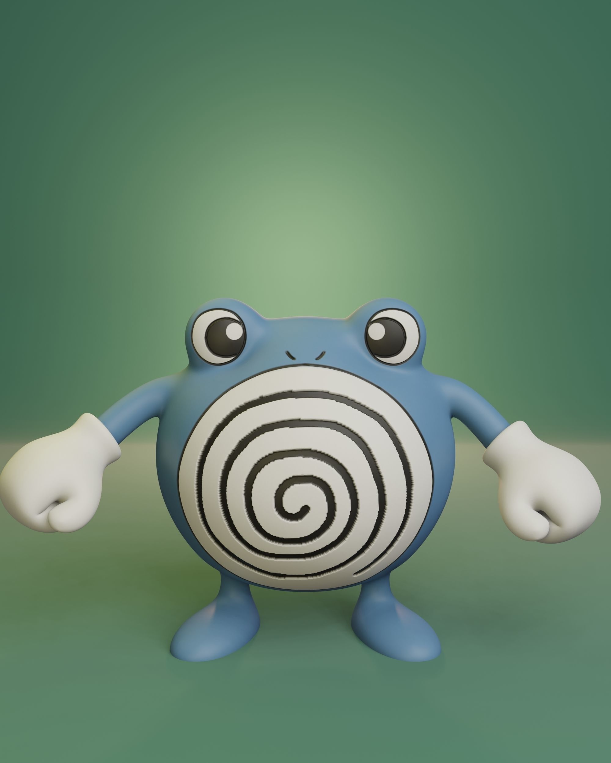 Pokemon - Poliwhirl with 2 poses 3D print model_1