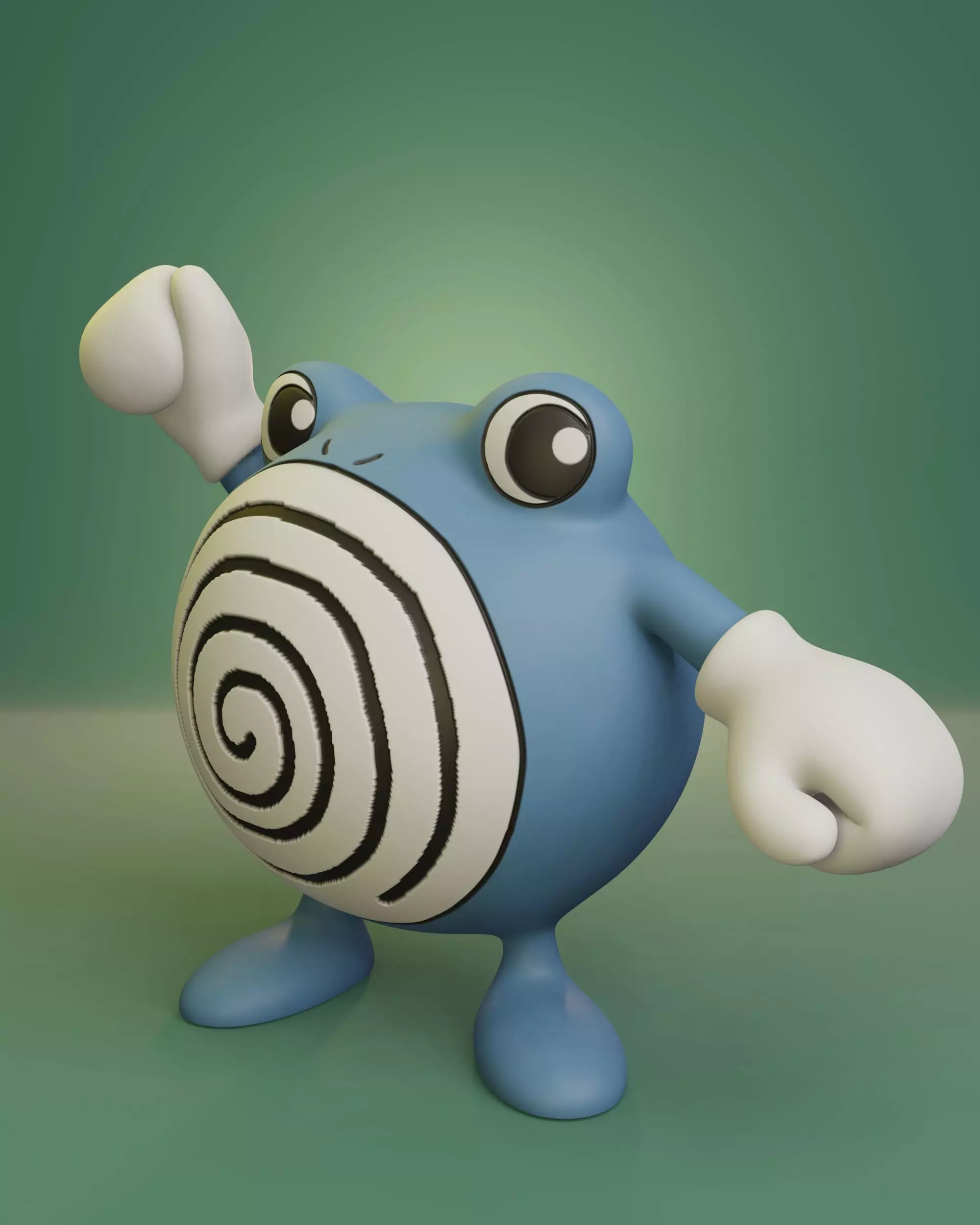 Pokemon - Poliwhirl with 2 poses 3D print model_0