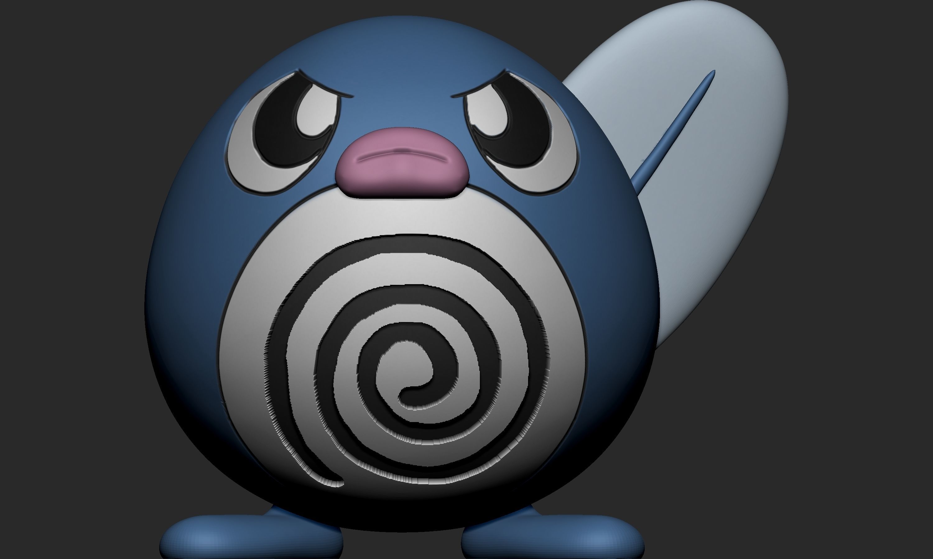 Pokemon - Poliwag Poliwrirl and Poliwrath with 2 poses each 3D print model_6