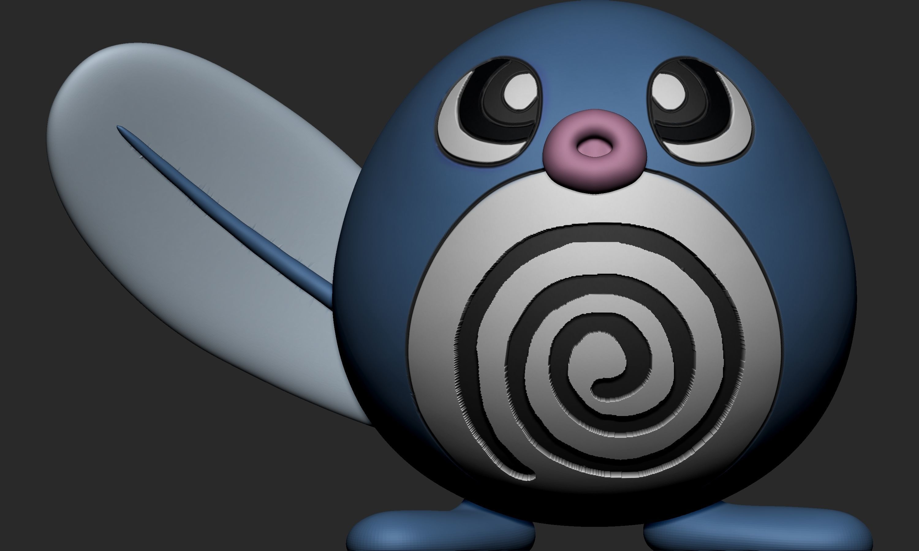 Pokemon - Poliwag Poliwrirl and Poliwrath with 2 poses each 3D print model_3