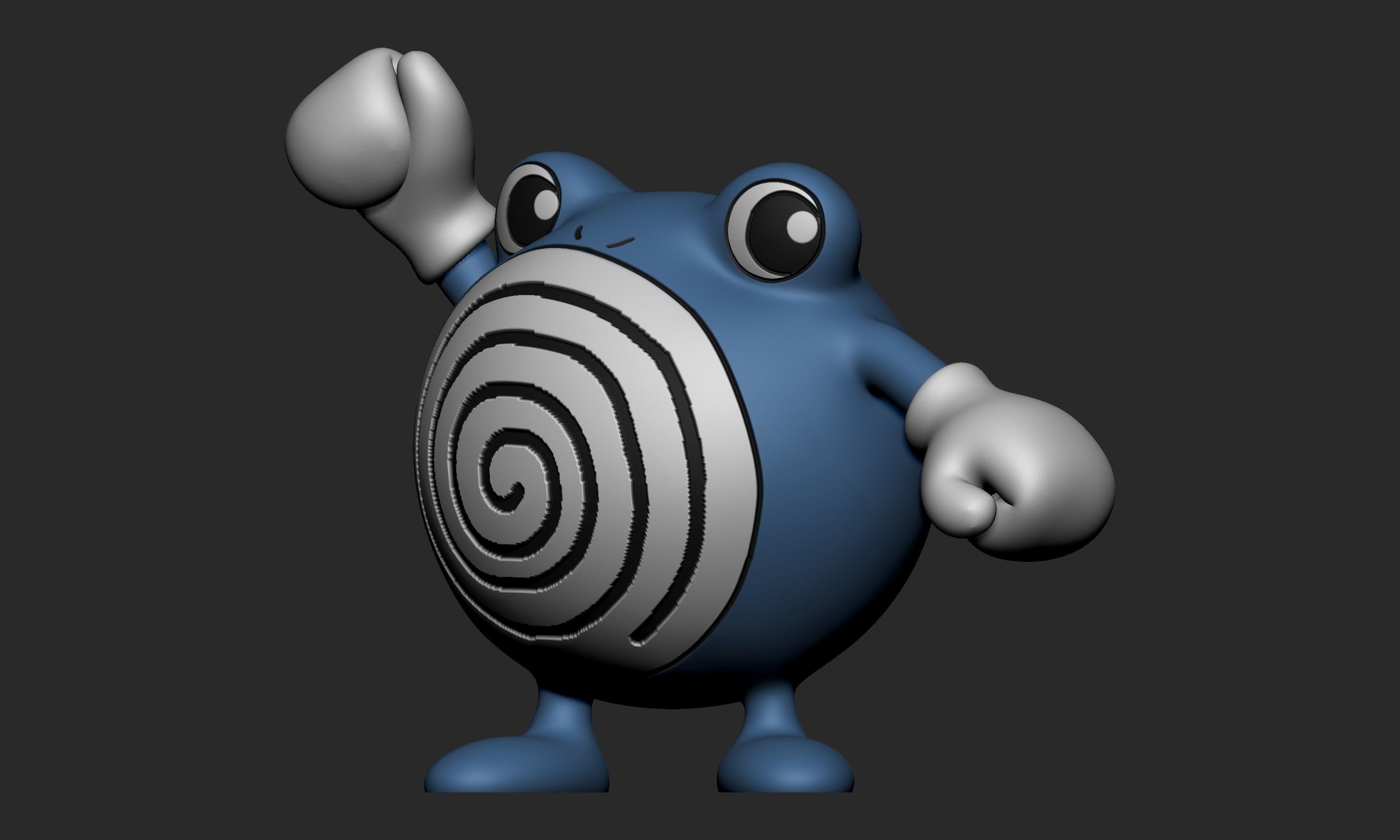 Pokemon - Poliwag Poliwrirl and Poliwrath with 2 poses each 3D print model_7