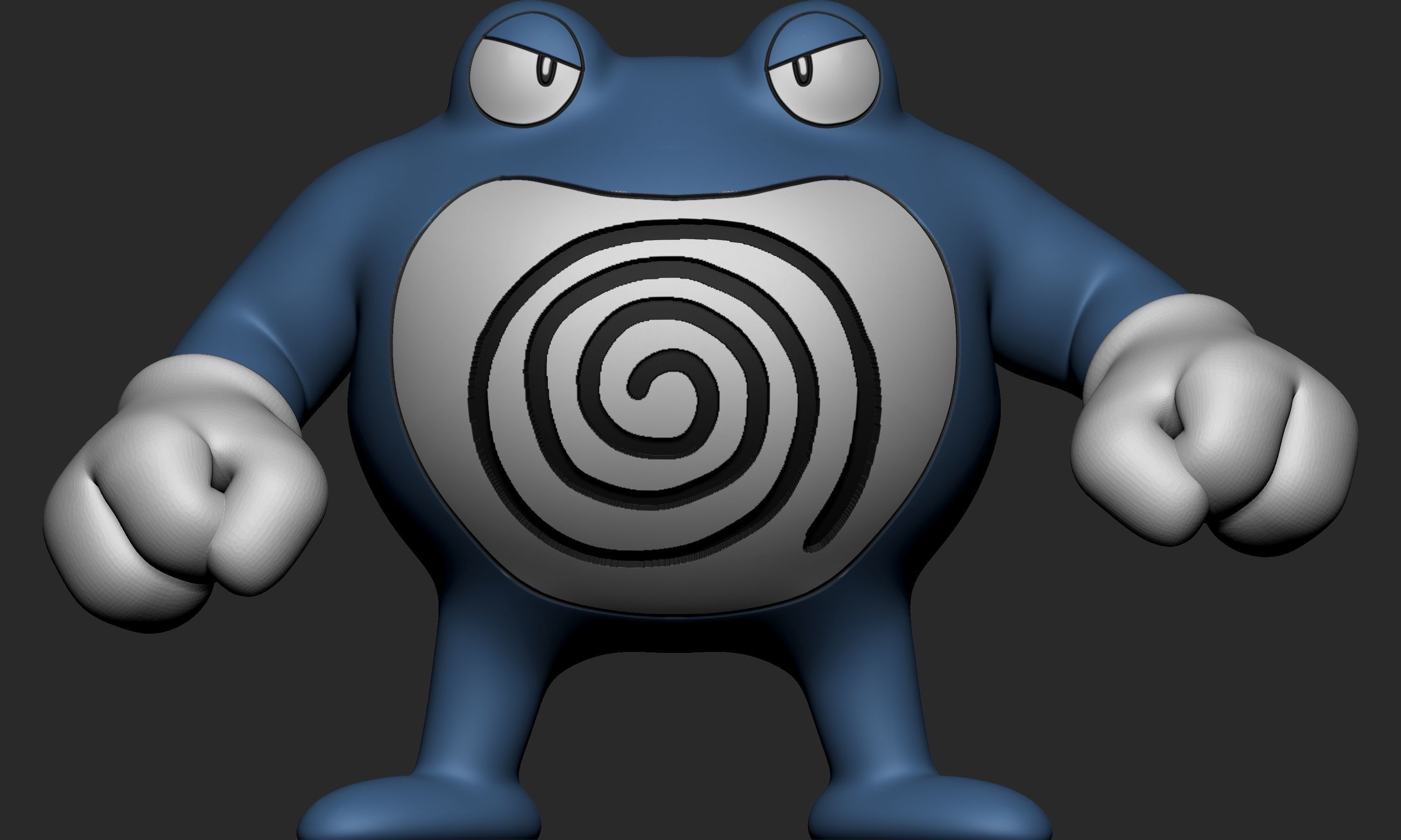 Pokemon - Poliwag Poliwrirl and Poliwrath with 2 poses each 3D print model_16