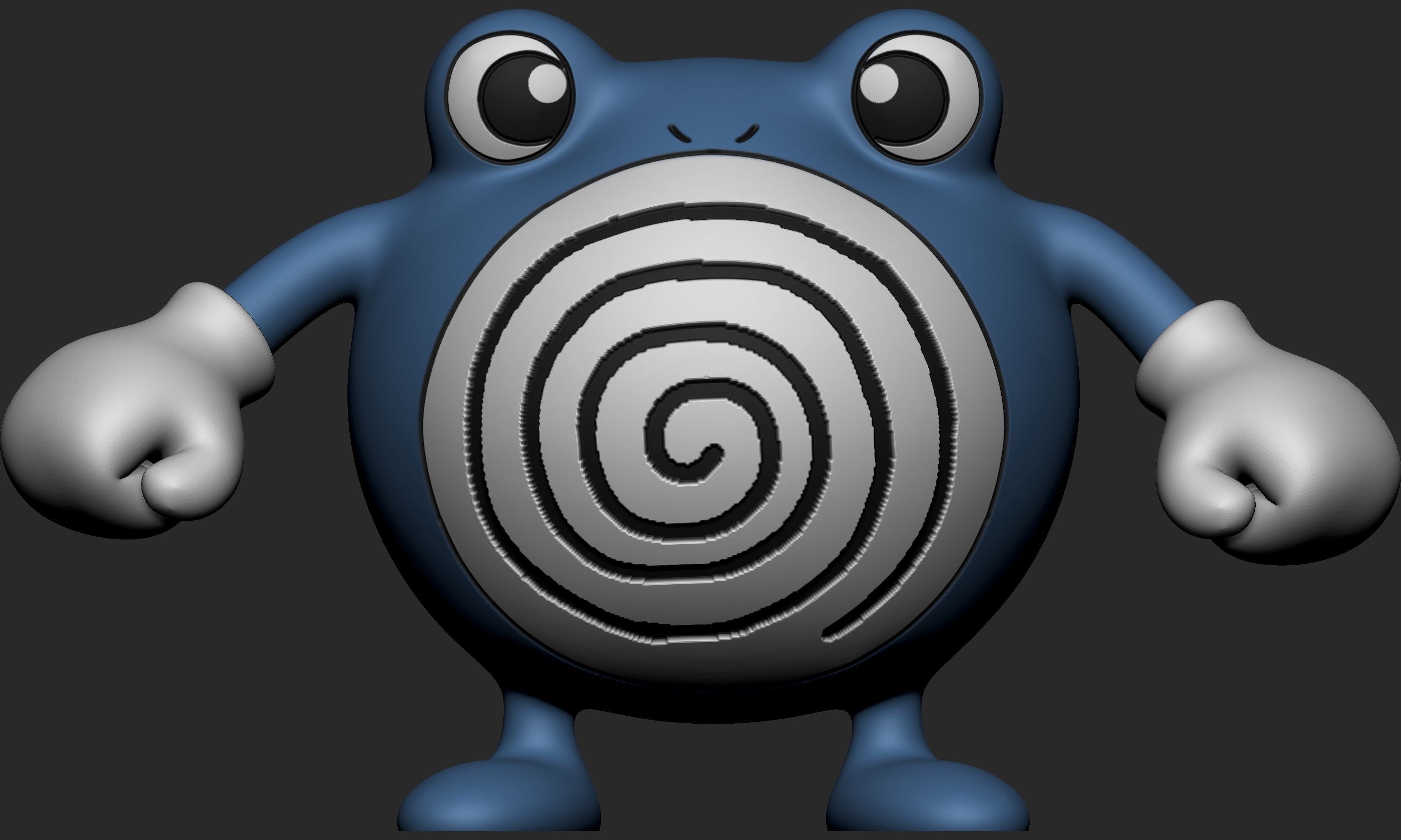 Pokemon - Poliwag Poliwrirl and Poliwrath with 2 poses each 3D print model_11