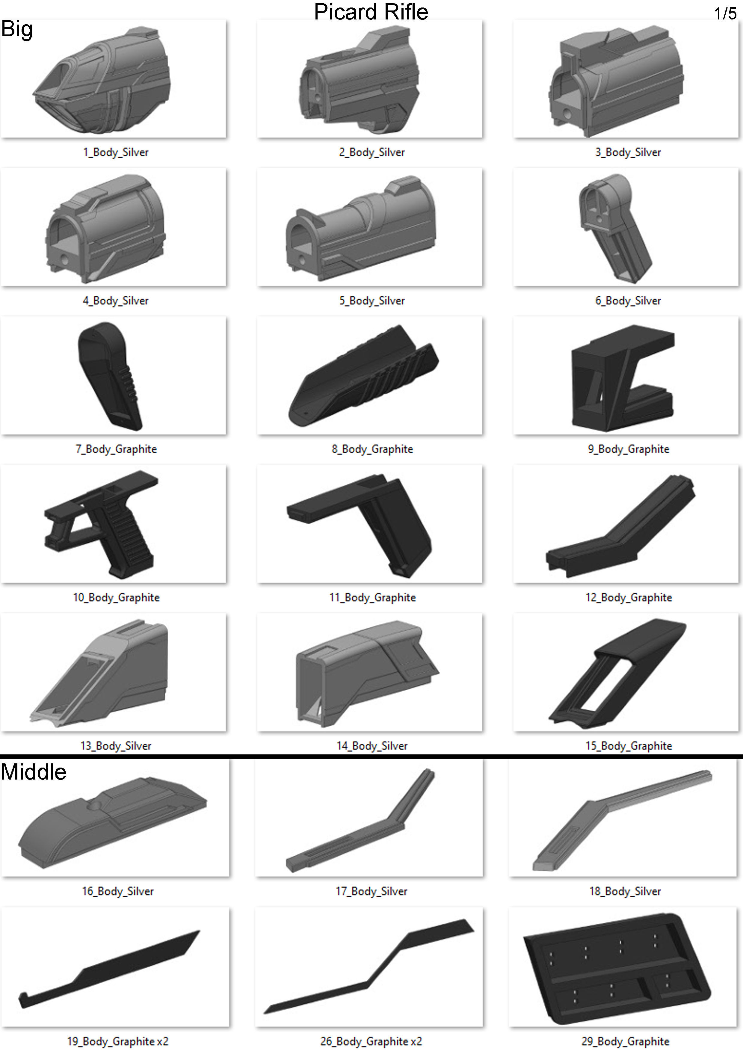 Starfleet Phaser - Star Trek Picard - Printable 3d model - STL 3D print model_7