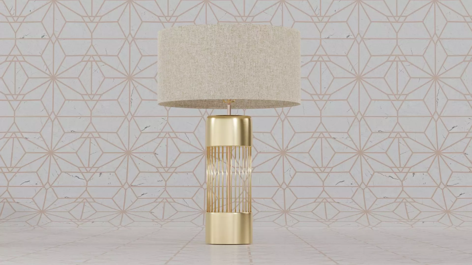 table lamp Low-poly 3D model_0