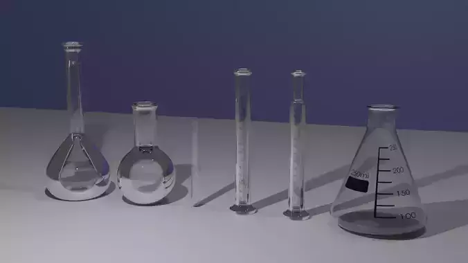 Chemistry Beakers Low-poly 3D model