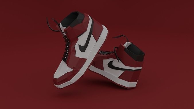 Nike Air Jordan 1 Low-poly 3D model
