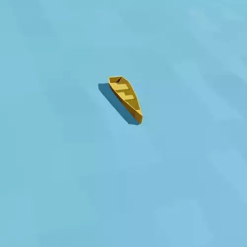 Low poly boat in water