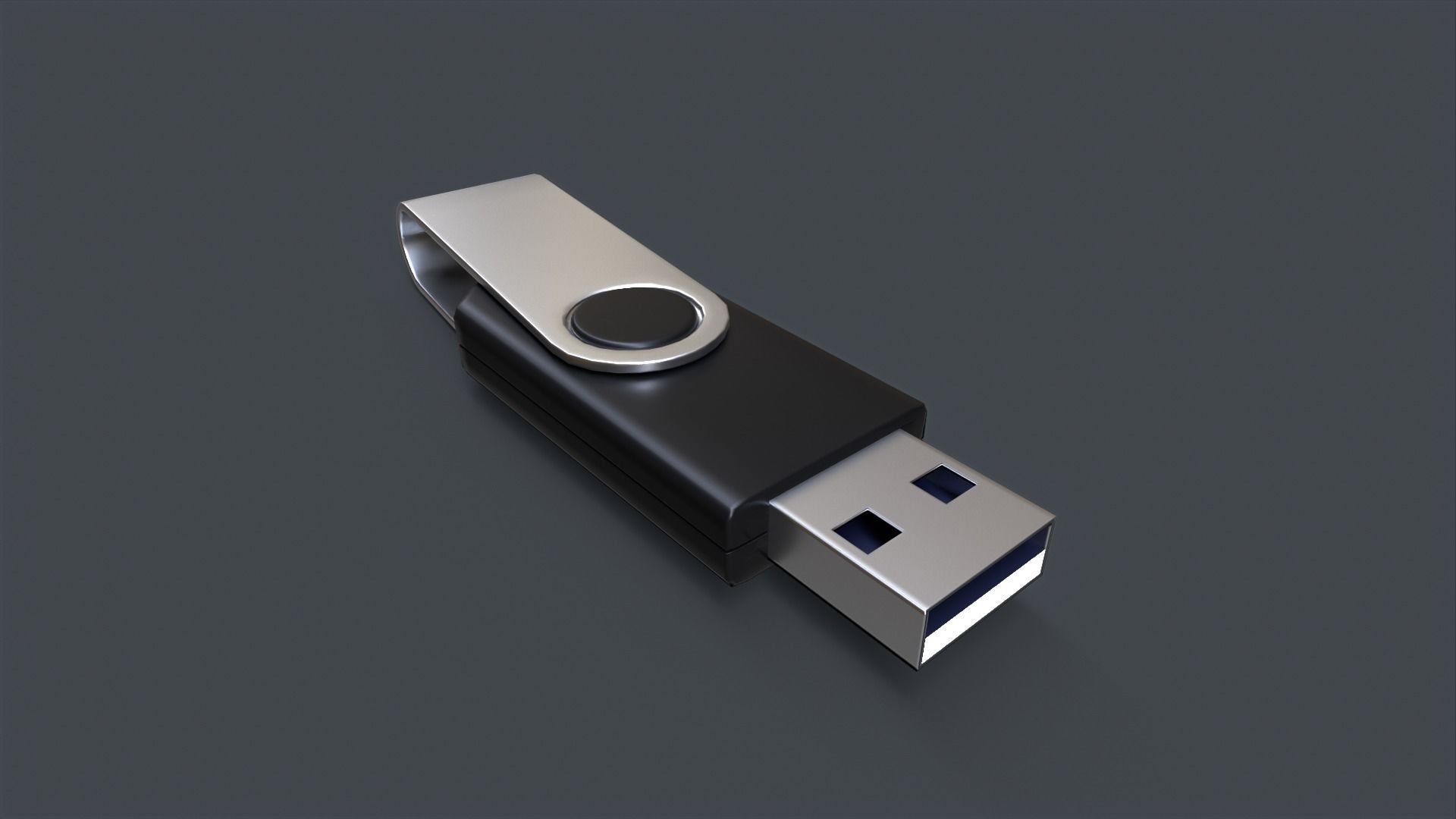 Usb Flash Drive Low-poly 3D model_1