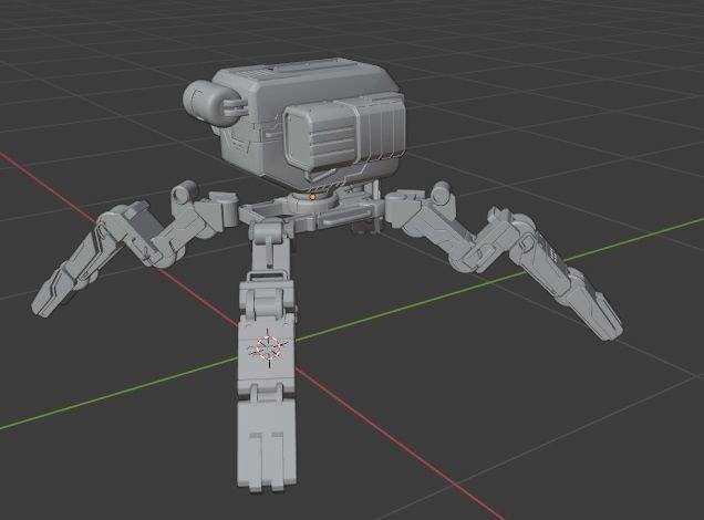 mech robot Low-poly 3D model_26