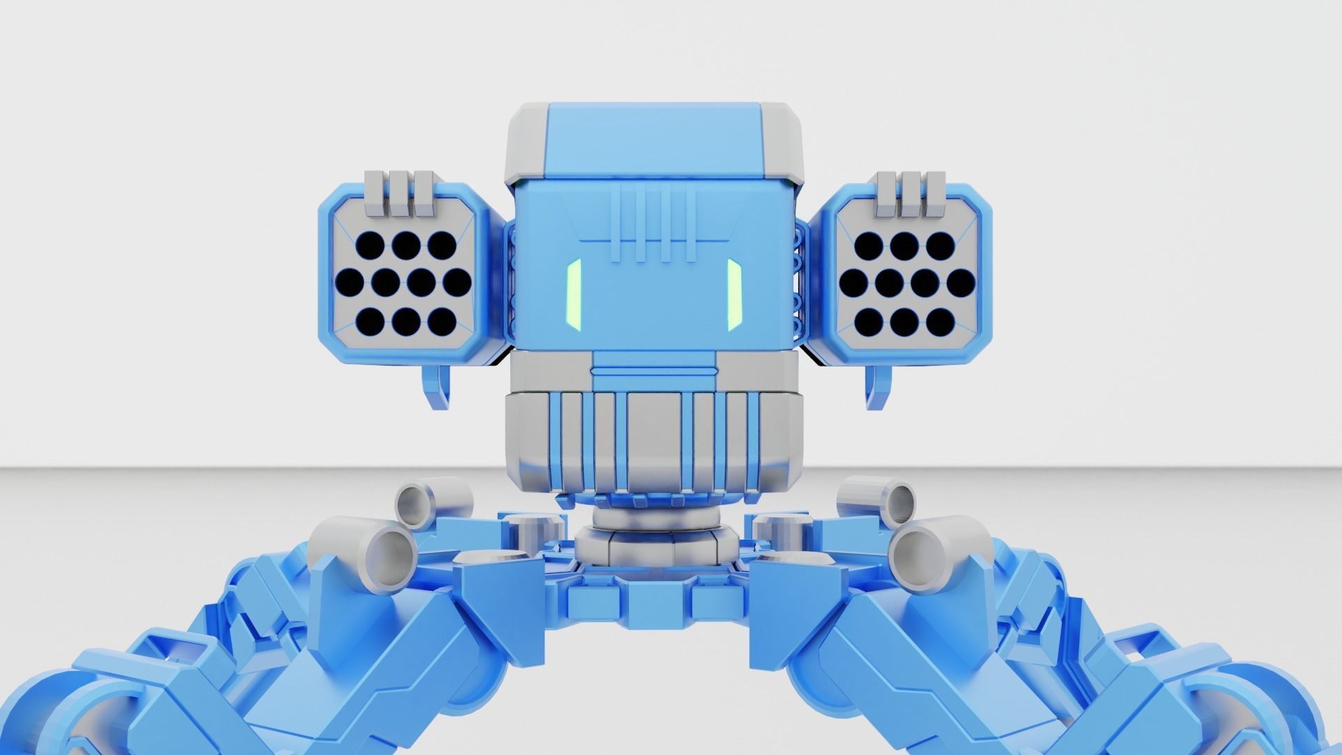 mech robot Low-poly 3D model_14