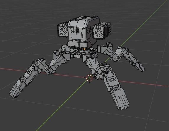 mech robot Low-poly 3D model_28