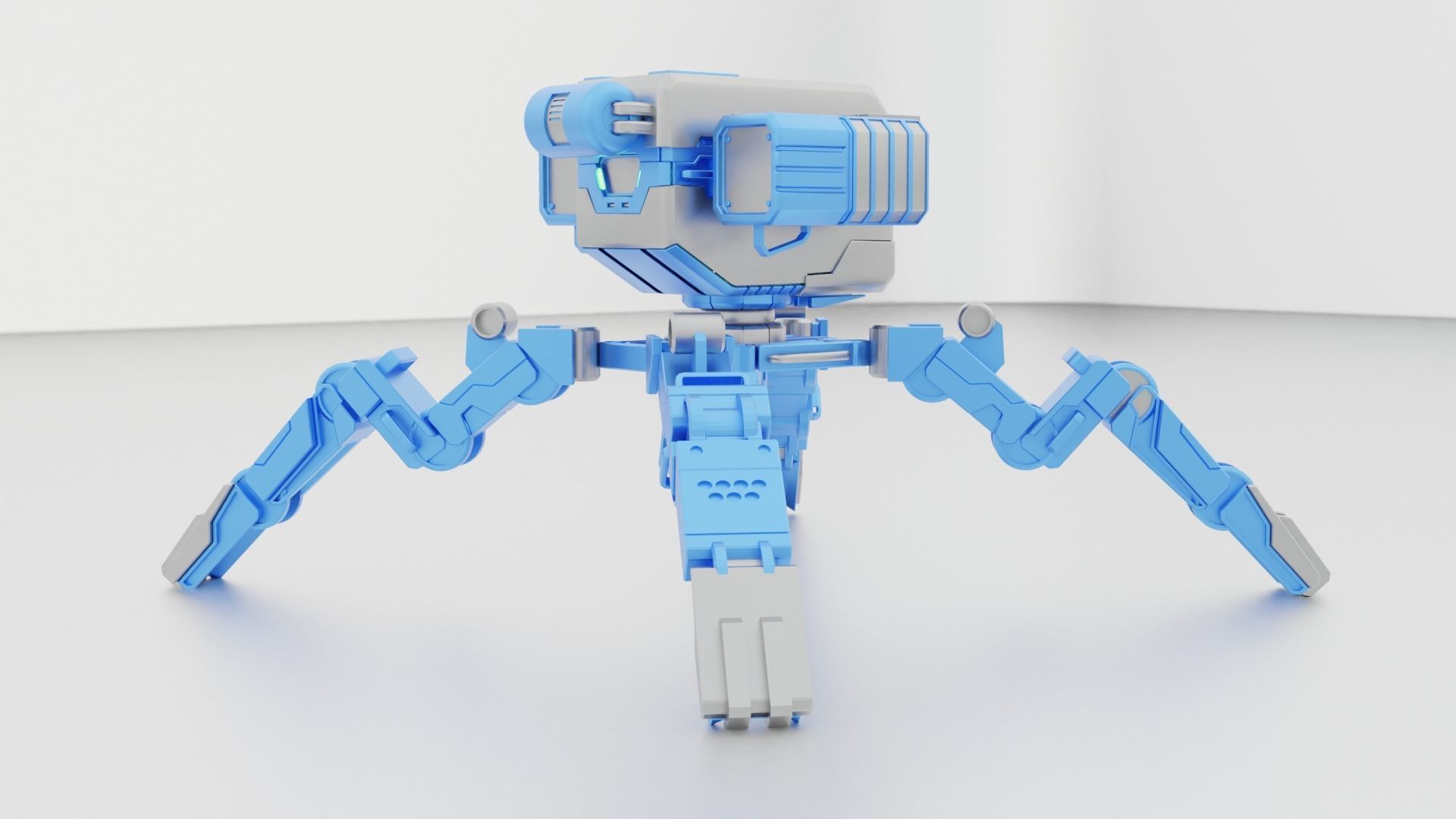 mech robot Low-poly 3D model_4