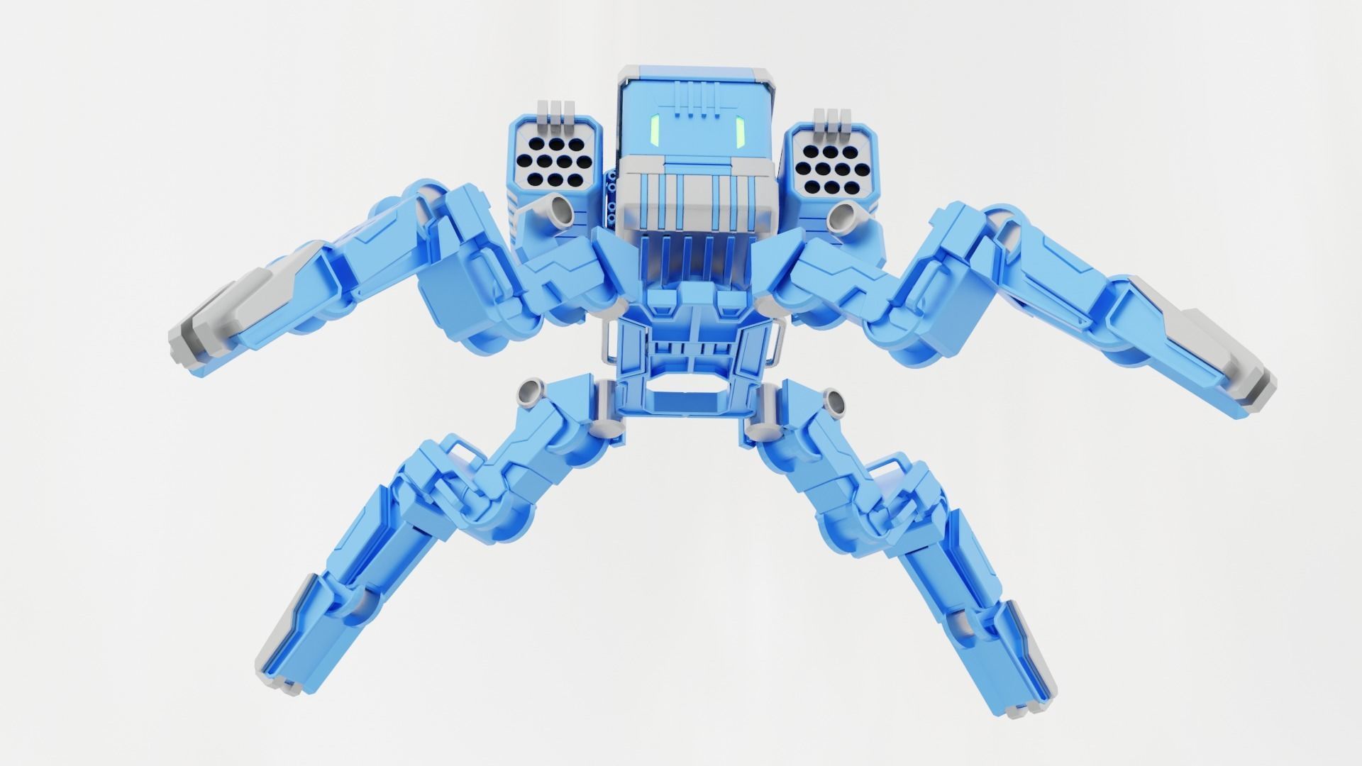 mech robot Low-poly 3D model_11