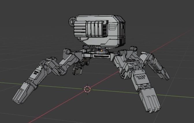 mech robot Low-poly 3D model_29