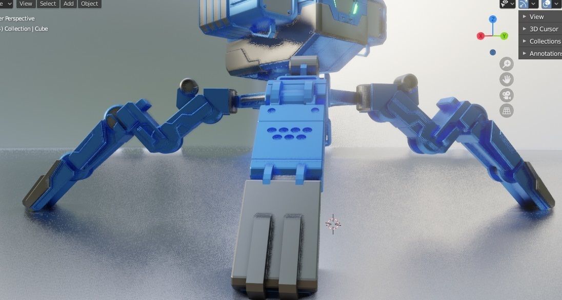 mech robot Low-poly 3D model_18