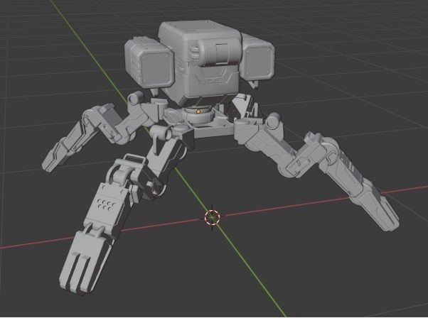 mech robot Low-poly 3D model_27