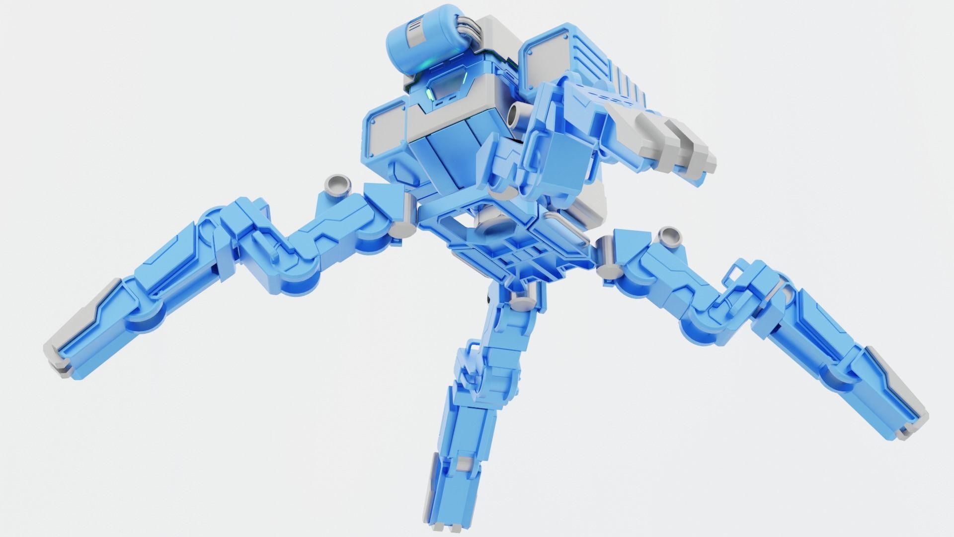 mech robot Low-poly 3D model_12