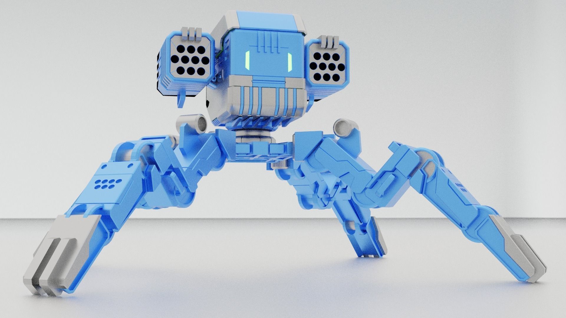 mech robot Low-poly 3D model_1