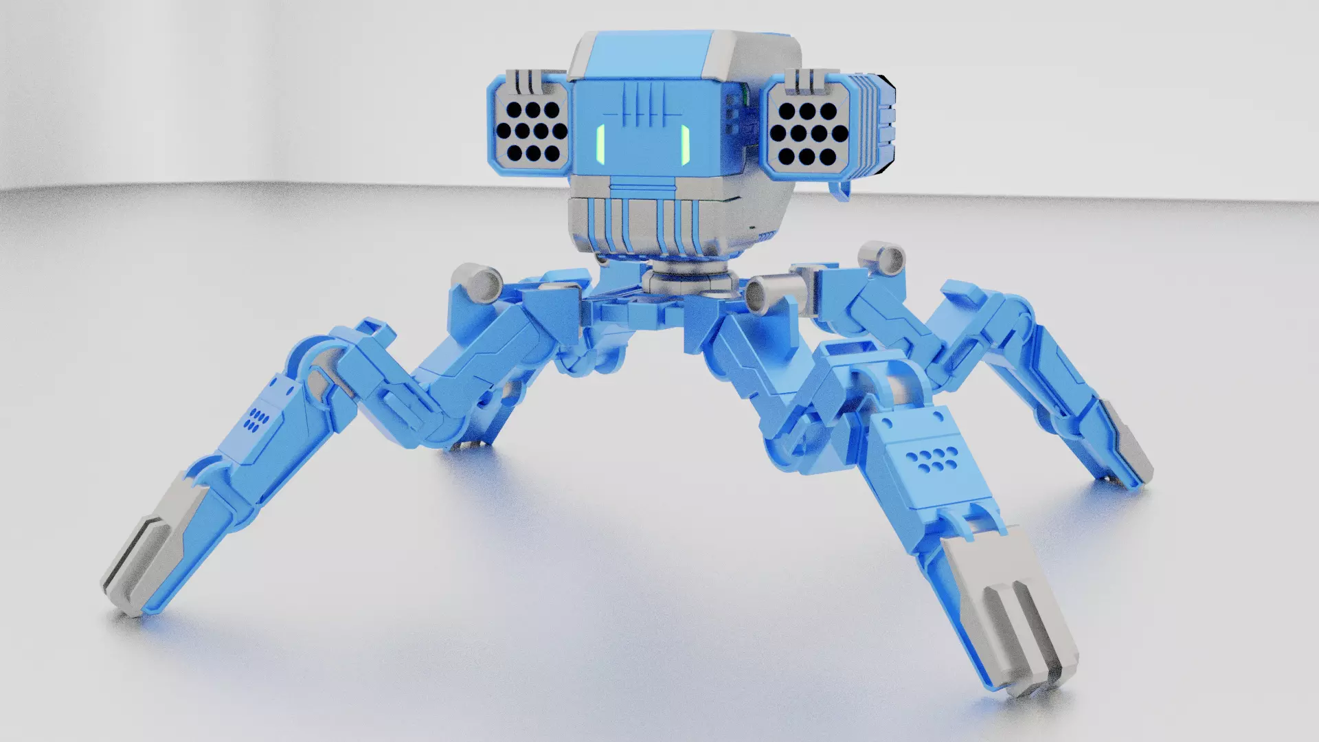 mech robot Low-poly 3D model_0