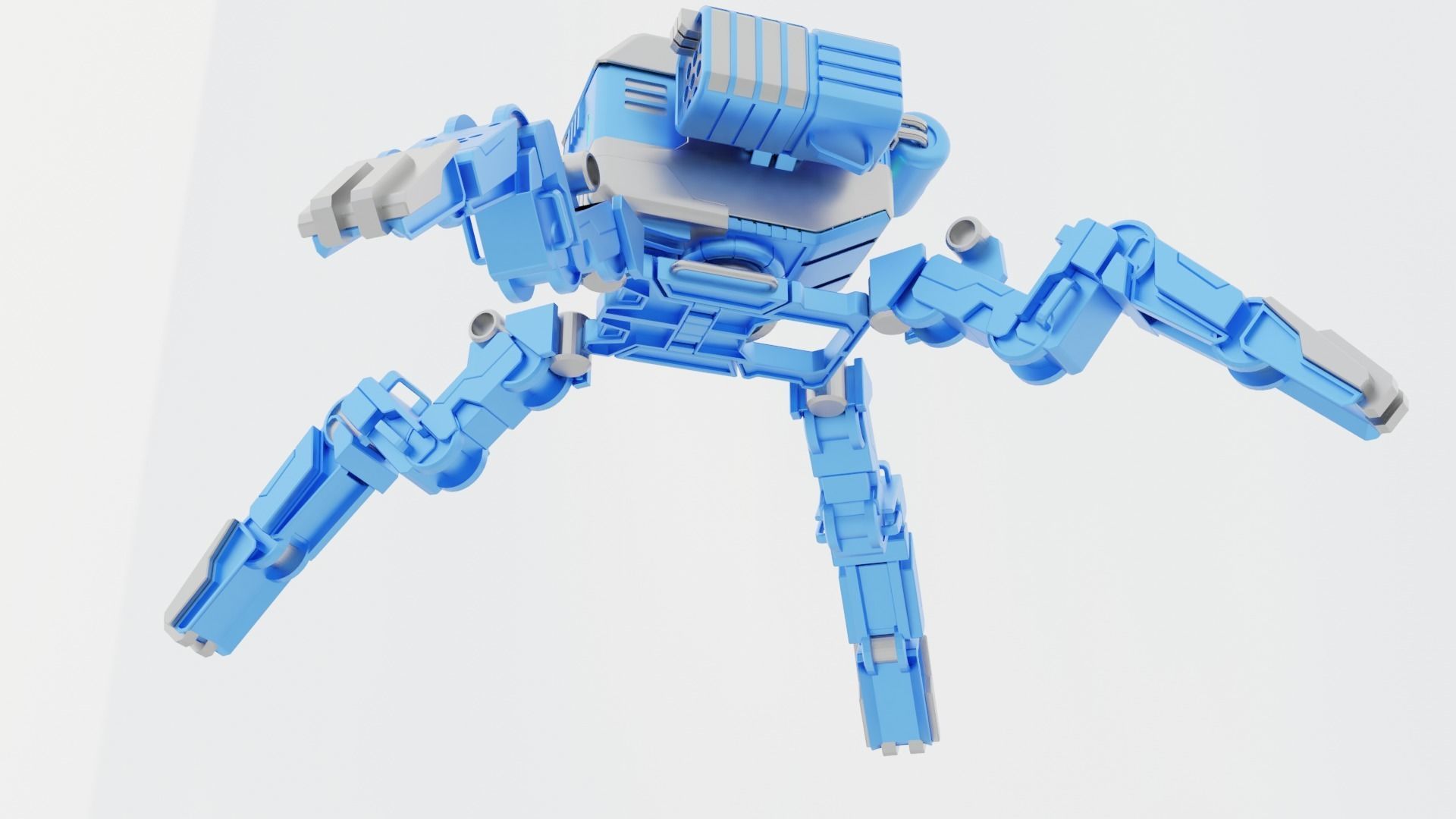 mech robot Low-poly 3D model_10