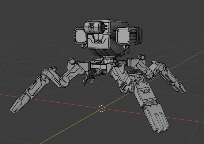mech robot Low-poly 3D model_30
