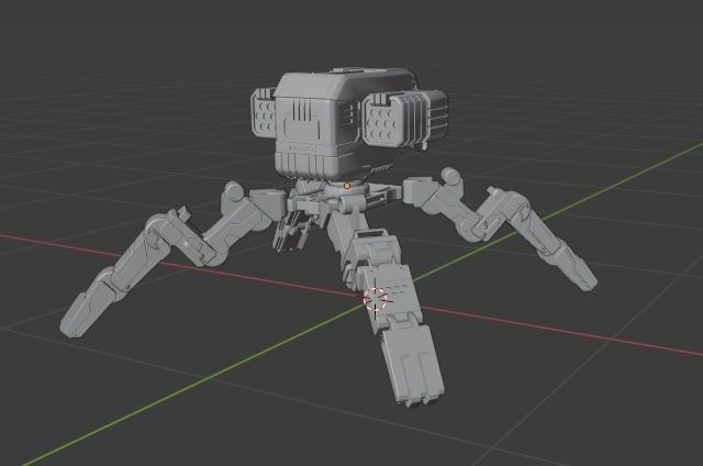 mech robot Low-poly 3D model_25