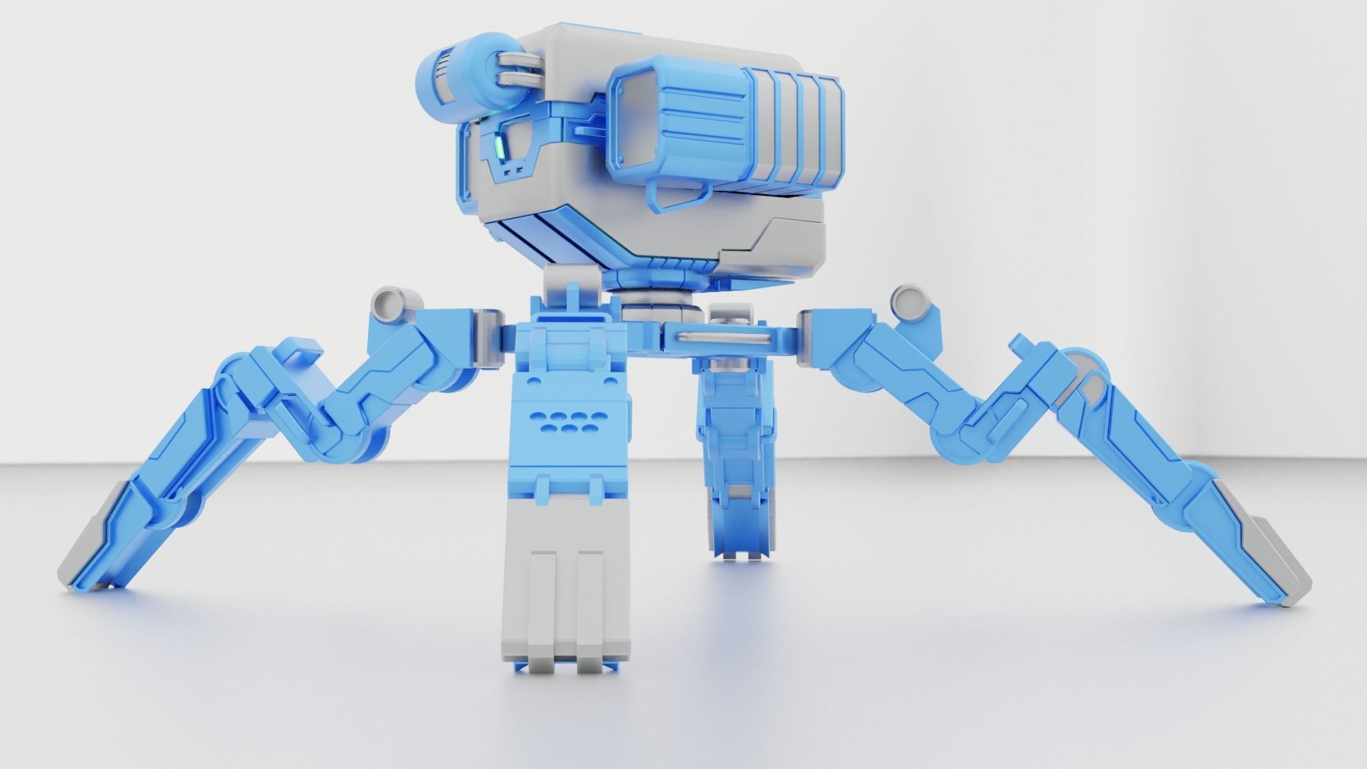 mech robot Low-poly 3D model_7