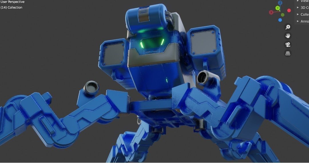 mech robot Low-poly 3D model_23