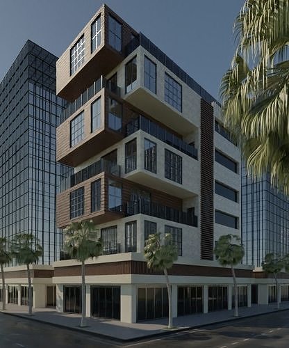 Apartement Building Scene Packed Free 3D model