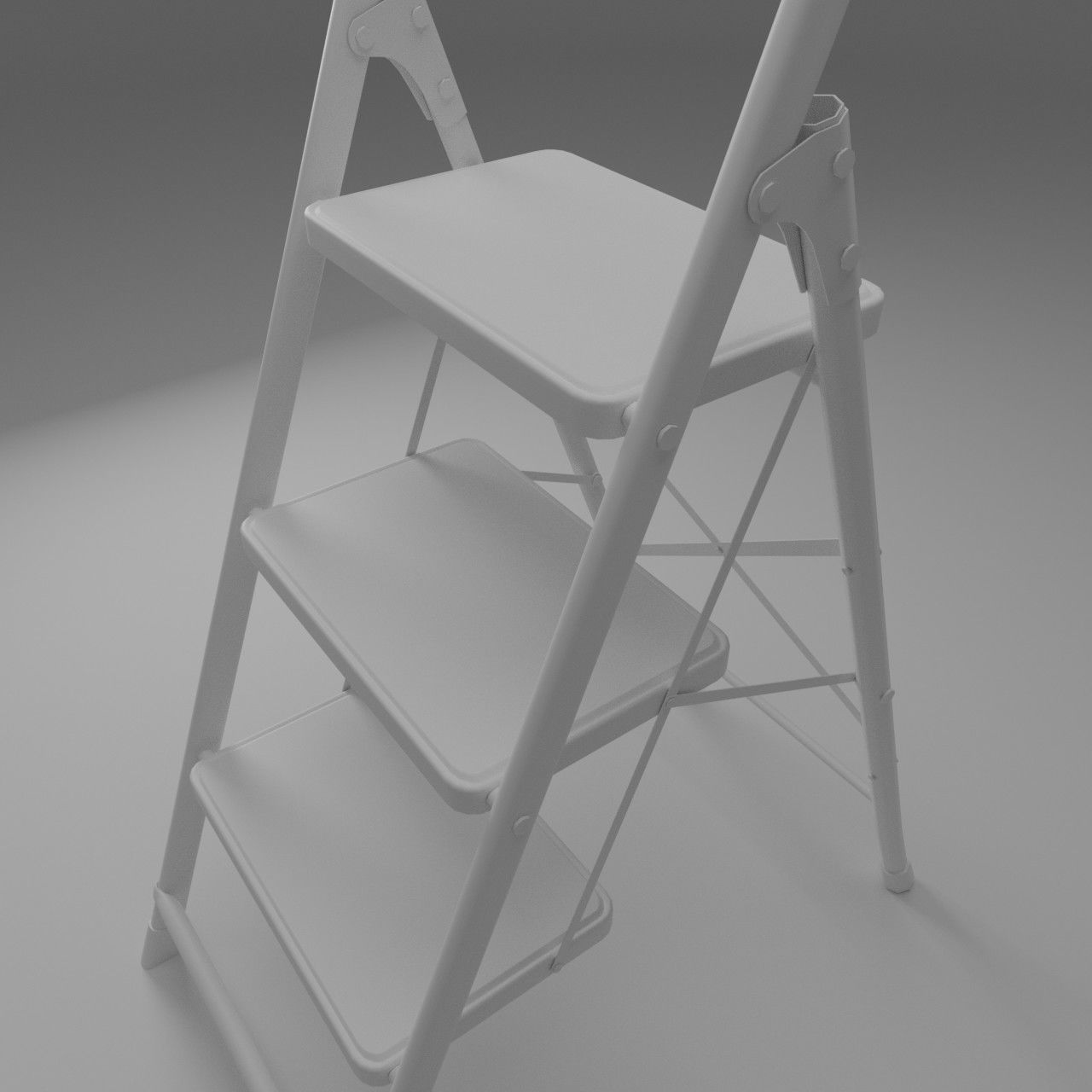 Garden stepladder Low-poly 3D model_2