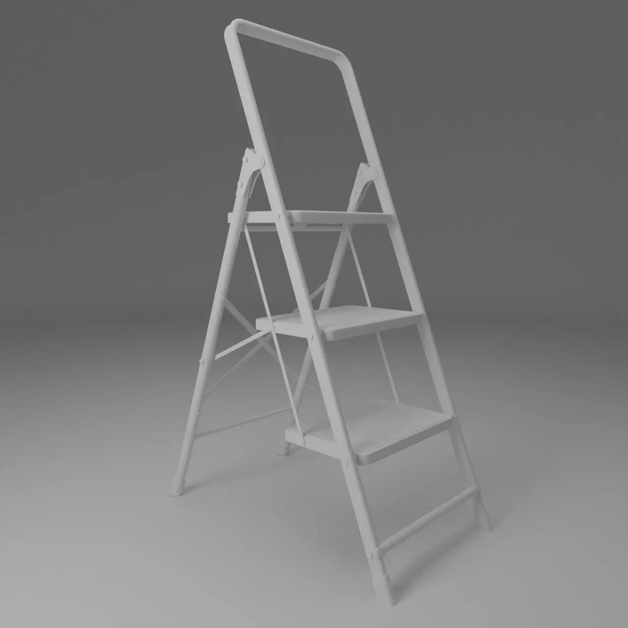 Garden stepladder Low-poly 3D model_0