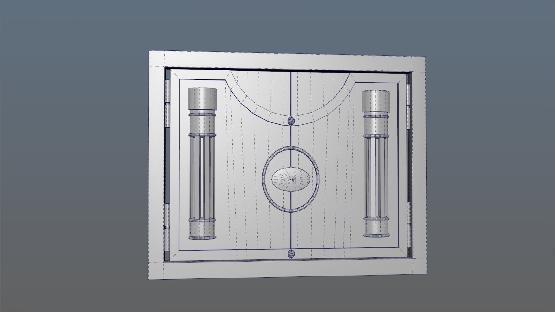 Metal gate PBR low-poly 3D model Low-poly 3D model_6