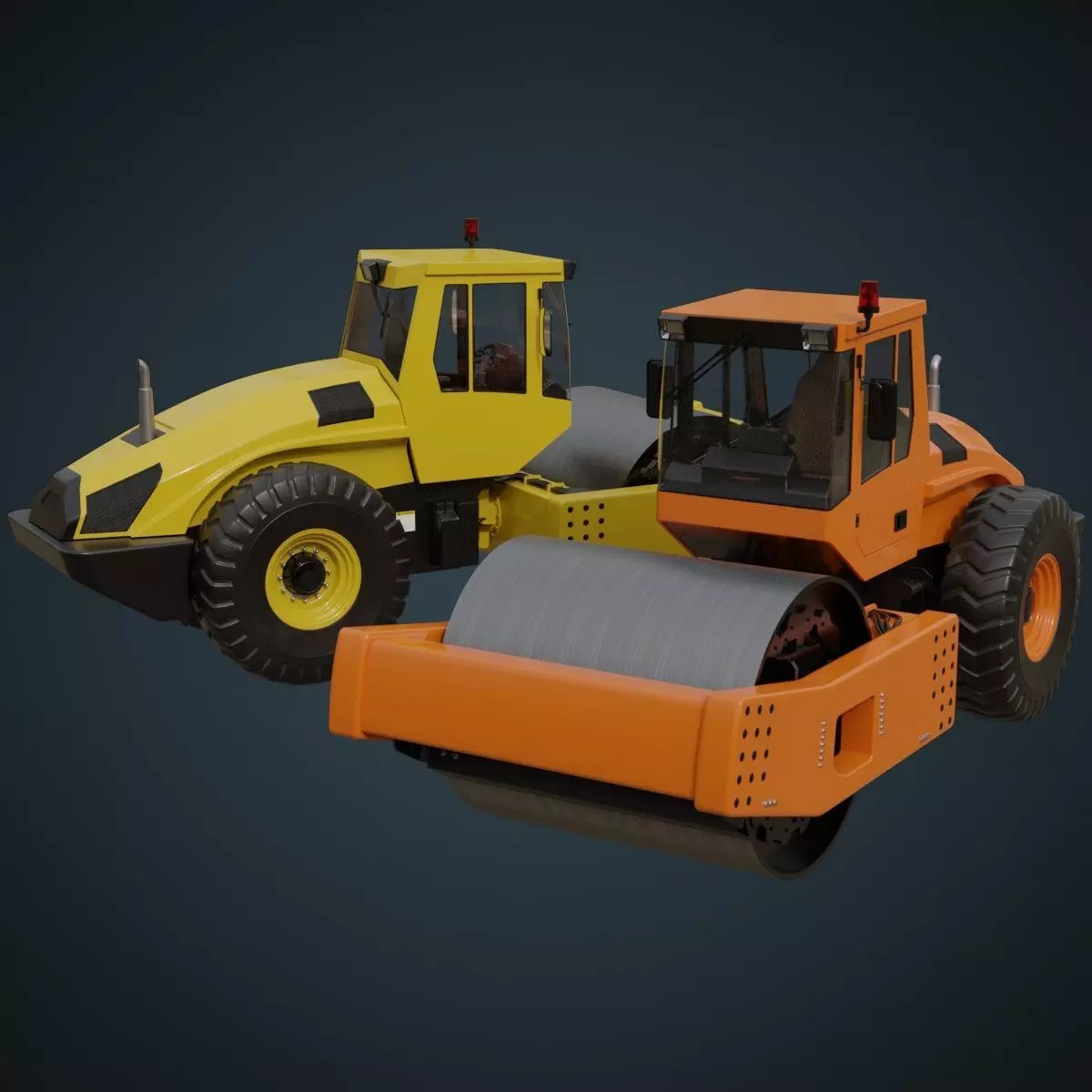 Compactor 1A Low-poly 3D model_0