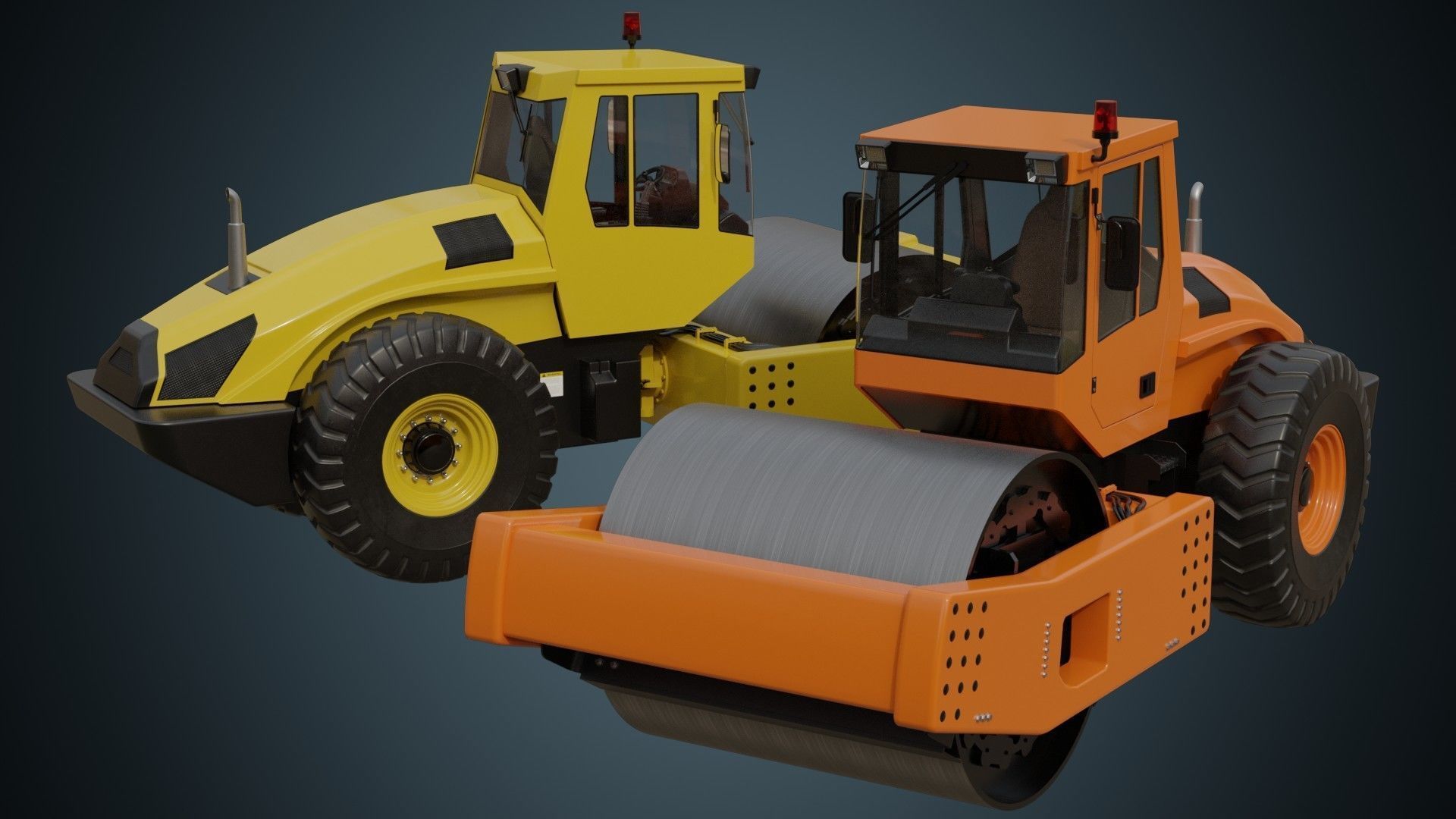 Compactor 1A Low-poly 3D model_1