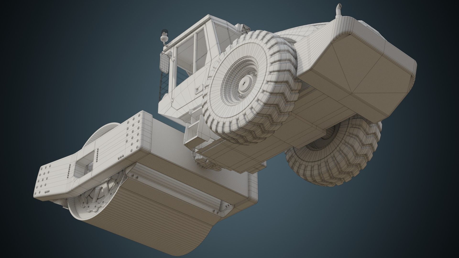 Compactor 1A Low-poly 3D model_15