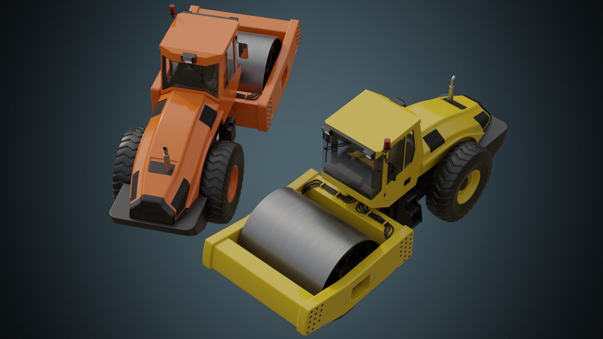 Compactor 1A Low-poly 3D model_2