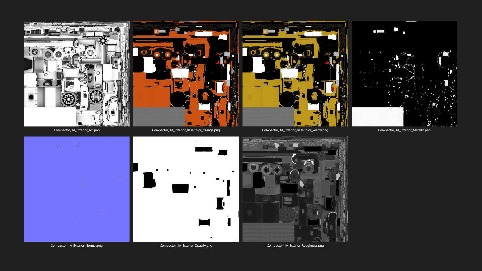 Compactor 1A Low-poly 3D model_22
