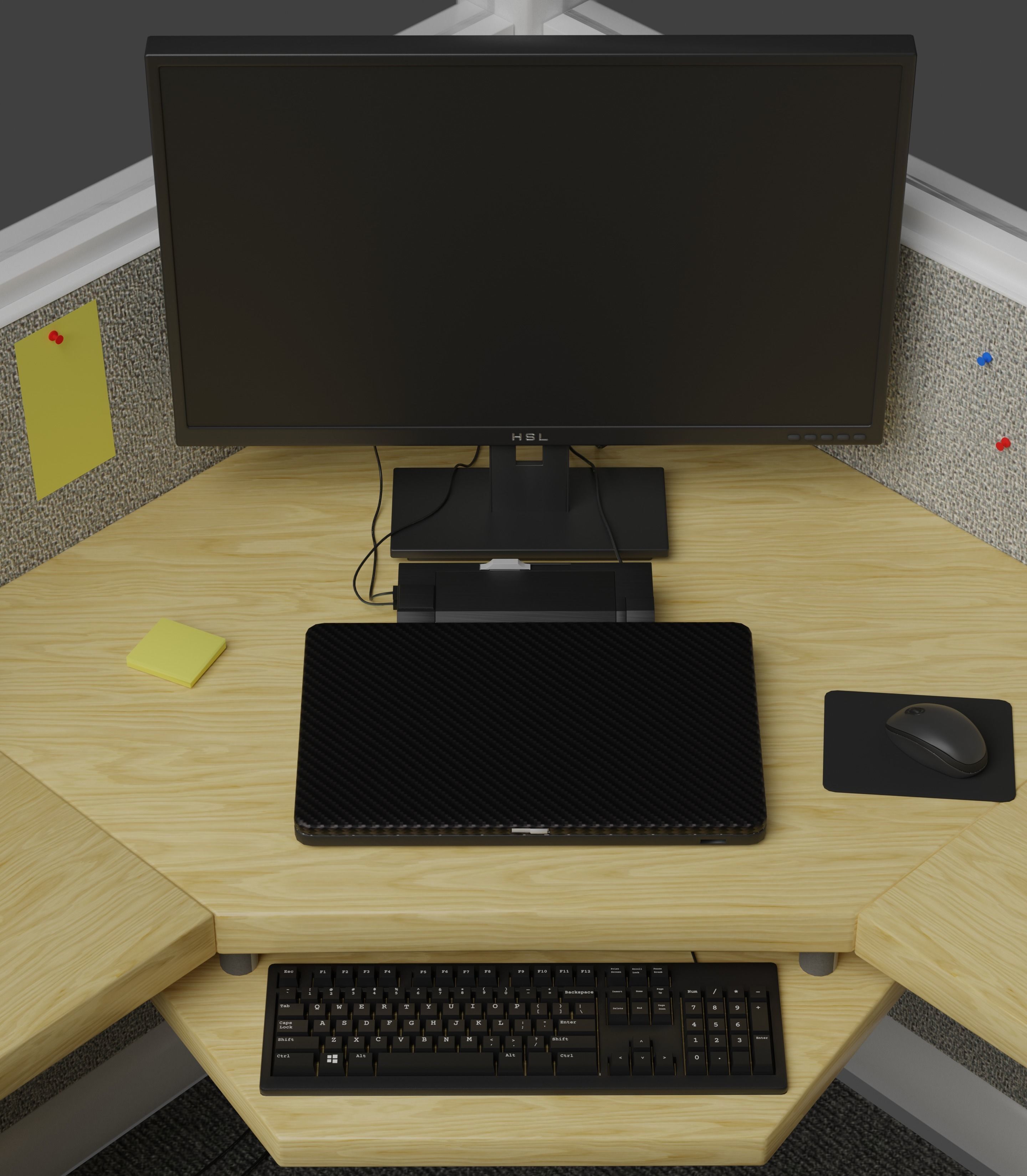 Office Cubicle Area 3D model_3