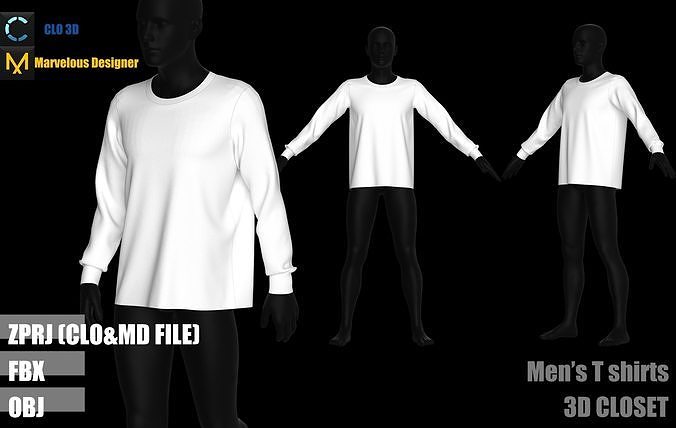 Mens T-shirts Free 3D model